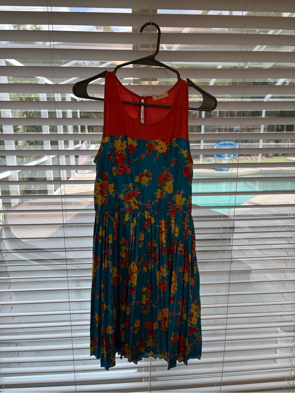 Everly Red and Teal Floral Sundress